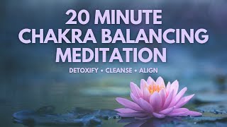 20 Minute Chakra Balancing Meditation  Energetic Alignment  Detoxify [upl. by Acinoj]