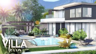 VILLA TERRA  4 Bdr  4 Bth Luxury Estate   FULL CC LIST  The Sims 4 Speed Build [upl. by Nahseez283]