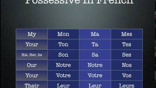 French Possessive Adjectives [upl. by Inirt]