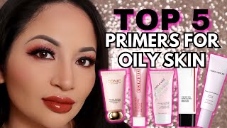 TOP 5 BEST PRIMERS for OILY SKIN CONTROLS SHINE and BLURS PORES for FLAWLESS LOOKING SKIN [upl. by Noval]