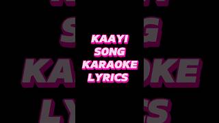 KAAYI SONG KARAOKE LYRICS shorts karaoke lyrics [upl. by Nesyrb167]