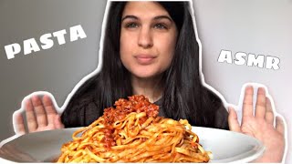 BIG BITES ASMR  PASTA WITH MEAT SAUCE  EATING SOUNDS [upl. by Airretnahs]