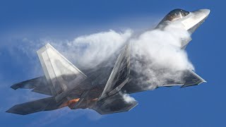 The Iconic F22 Raptor stalling and falling above America’s airshow  4K [upl. by Ahsenaj]