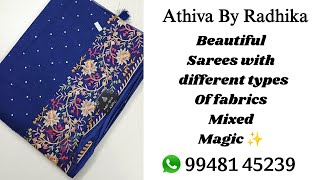 Mixed Magic ✨🪄 athivabyradhika sarees differentfabrics kota pondurukhadi [upl. by Demb784]