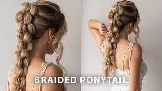 BEAUTIFUL BRAIDED PONYTAIL FOR SUMMER ☀️ Medium  Long Hair Hairstyles [upl. by Artened]