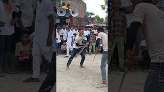 Lathi stick Khela during the procession of Moharram Lathi In india [upl. by Wat963]