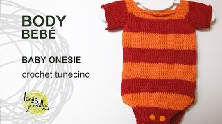 Tutorial Body Bebé Crochet o Ganchillo Tunecino Punto Jersey [upl. by Bartlett926]