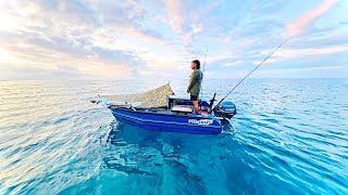 Alone 80km Out To SEA  The BIG FISH Remote Boat Camping [upl. by Nollid]