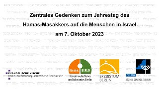 Zentrale Gedenkveranstaltung zum 7 Oktober 2023 vor dem Jüdischen Gemeindehaus Berlin [upl. by Airdnax]