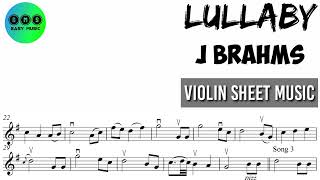 Karaoke  Lullaby  J Brahms  Violin Sheet Music [upl. by Yardna]