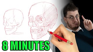 ✍️Apprendre à dessiner un crâne de trois quarts💀 [upl. by Gillie800]