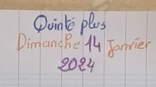 Quinté plus du dimanche 14 janvier 2024 [upl. by Vance]