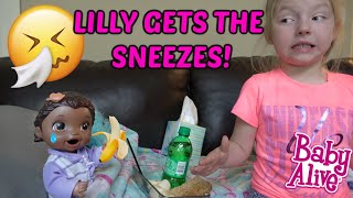 BABY ALIVE gets a COLD COMPILATION The Lilly and Mommy Show The TOYTASTIC Sisters FUNNY KIDS SKIT [upl. by Cavan]