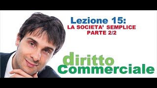 Diritto Commerciale Video Lezione n15  La società semplice parte 22 [upl. by Seafowl]