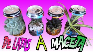 ORIGINALES MACETAS con latas para decorar el jardín [upl. by Alveta]