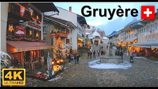 Gruyère  Switzerland  Christmas  Walking tour 4K Gruyère switzerland christmas swissvillage [upl. by Notloc502]