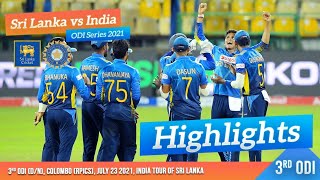 3rd ODI Highlights  Sri Lanka vs India 2021 [upl. by Geralda]