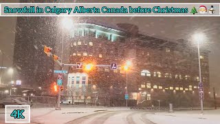 Snowfall in Calgary before Christmas 🎄 4K Snowfall Walk in Canada Canada calgary Snow [upl. by Alethia]