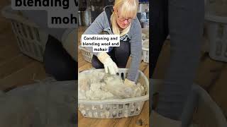 Processing and blending wool and mohair processingwool wool handspinning [upl. by Ahsi]