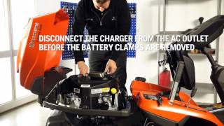 How to charge the battery of your Husqvarna Rider [upl. by Liv]