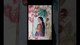 Phone cover painting🖌️painting artshortsvideo phonecoverpainting [upl. by Elvah]