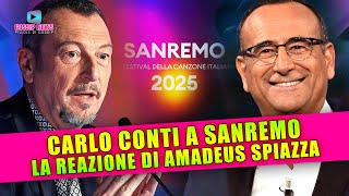 Carlo Conti a Sanremo La Reazione di Amadeus Spiazza [upl. by Acirretahs]