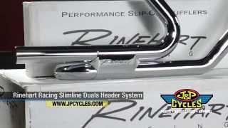 Rinehart Racing Slimline Duals for HarleyDavidson at JampP Cycles [upl. by Anileda264]