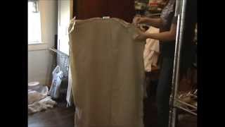 how to make a slipcover old version  part 3b  pinning the back [upl. by Sinnoda]