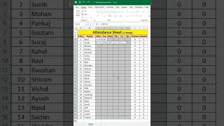 Random Present and Absent Autofill in the Attendance Sheet  exceltips [upl. by Tamqrah]