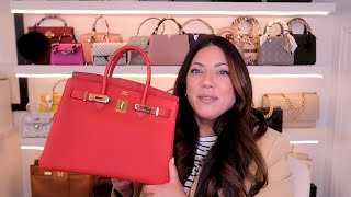 RED HERMES BIRKIN 30  ROUGE DE COEUR  Naomi Peris [upl. by Uball]