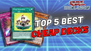 TOP 5 BUDGET DECKS FOR NEW AND RETURNING PLAYERS duellinks [upl. by Acsicnarf273]