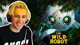 xQc Reacts to THE WILD ROBOT Trailer [upl. by Seidnac]