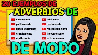 20 Ejemplos de ADVERBIOS de MODO I ADVERBIOS DE MODO [upl. by Emmalynne526]