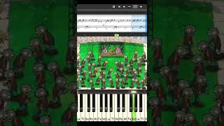 Zombie On Your Lawn PIano Theme Song Plants vs Zombies Synthesia  Sheet Piano [upl. by Grimbal]