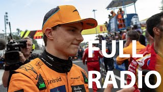 Oscar Piastri FULL RADIOONBOARD Monza Grand Prix 2024 [upl. by Adiraf]