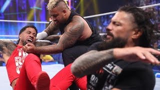 Roman Reings joins Solo Sikoa amp The Bloodline beating Jey Uso Smackdown [upl. by Orian]