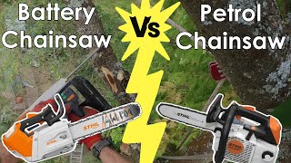 Stihl 220 TCO vs Stihl 200T  PROFESSIONAL arborist opinion  Battery chainsaw vs petrol chainsaw [upl. by Thetes879]