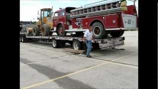 Waterloo Iowas 1956 American LaFrance 800 Series Arrives via Trucker Phil Moelker [upl. by Annorah]