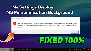 Solved  MS Settings Display Error in Windows 1011 ✅ [upl. by Lesirg733]