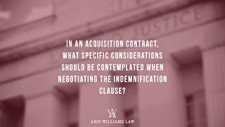 NEGOTIATING THE INDEMNIFICATION CLAUSE [upl. by Llehsal974]