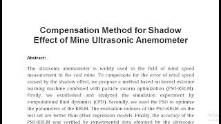 Compensation Method for Shadow Effect of Mine Ultrasonic Anemometer [upl. by Juline]