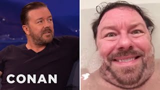 Ricky Gervais Loves Twitter Battles  CONAN on TBS [upl. by Fritzsche]