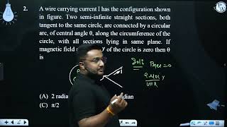 A wire carrying current I has the configuration shown in figure Two semiinfinite straight sect [upl. by Grew]