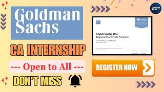 Goldman Sachs Free Internship  Internships for Everyone  Dont miss [upl. by Siaht]