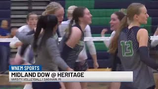 Heritage volleyball defeats Midland Dow [upl. by Ettigirb]