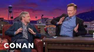 Martin Freeman Makes Conan Do His Terrible British Accent  CONAN on TBS [upl. by Peyter]