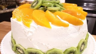 Genoise Cake With Fresh Cream and Fruits  Lailas Home Cooking  Episode 66 [upl. by Enicnarf]