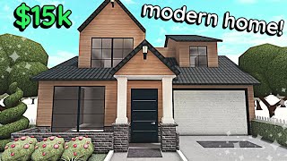 15k Bloxburg Simplistic Modern House Build 2 Story Exterior Tutorial [upl. by Ylrak]