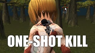 Attack on Titan Tribute Game  Female Titan OneShot Kill [upl. by Cherey]