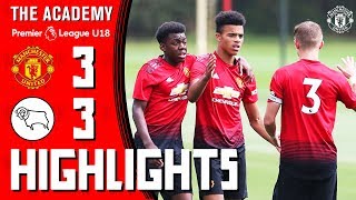 The Academy  Under18s  Manchester United 33 Derby County  Highlights [upl. by Swehttam]